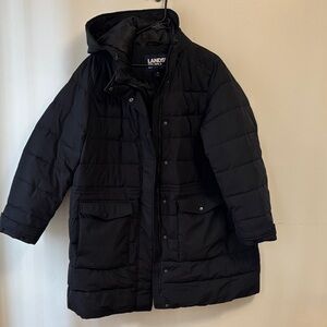 Lands' End Quilted Black packable parka